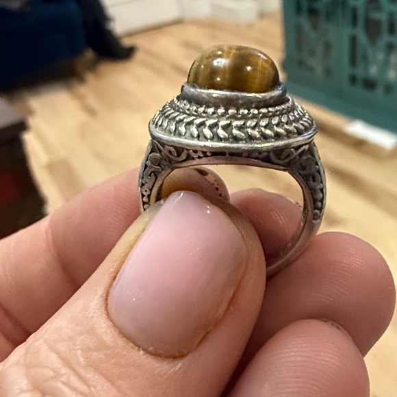 Sterling Silver Tiger Eye Ring Size 6 - Picture 4 of 4